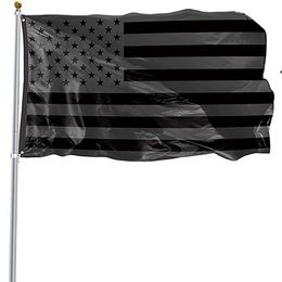 3x5ft Black American Flag Polyester No Quarter Will Be Given US USA Historical Protection Banner Flag Double-Sided Indoor JJF10824