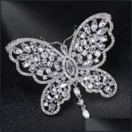 Pins, Brooches Jewellery Zlxgirl Bridal Colour Various Specifications Zircon Butterfly Brooch Pins Copper Scarf Cor Men Drop Delivery 2021 Pjvw