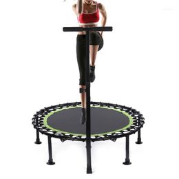 cardio trampoline UK - Trampoline With Adjustable Handle Bar Mini Indoor 40" Silent Bungee Rebounder Jumping Cardio Trainer Workout Fitness