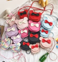 Pequeno rato orelha arco crossbody bolsa, bolsa de ombro PU para crianças meninas toddlers mulheres