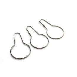 Shower Curtain Hooks Rings Bathroom Curtain Rustproof Stainless Steel Rings Hook Polished Chrome DH8799