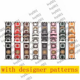 luxury designer F Strap Watchbands Watch Band 41mm 45mm 42mm 38mm 40mm 44mm iwatch 2 3 4 5 6 7 bands Leather Bracelet Fashion Stripes watchband with letter ivy001