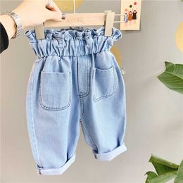 Children's Jeans Spring Girls' High Waist Jeans Casual Pants Baby Girl pant 210701