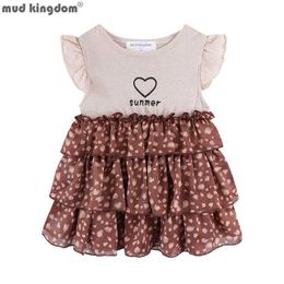 Mudkingdom Summer Baby Girl Dress Tiered Heart Cheetah Toddler Dresses for Kids Ruffle Sleeve Girls Clothes Leopard Print Party 210615