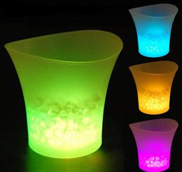 5L Waterproof Plastic LED Ice Bucket Colour Changing Bars Nightclubs LEDs LIGHT Beer Buckets Bar Night Party SN2381