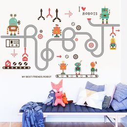DIY Removable Toy Robots Wall Sticker Children Kids Baby Nursery Bedroom Home Decal Decoration Boys Poster Decor Decal 210420