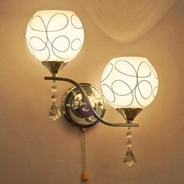 Wall Lamps Modern Glass Ball LED Light For Bedside Bedroom Living Room Aisle Corridor Staircase Sconce White ART