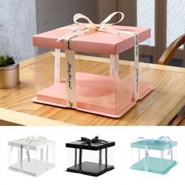 Gift Wrap 1 Pcs Transparent Empty Box 4 Sizes For Artificial Teddy Bear Rose Flower Gifts Valentine's Day Birthday Cake