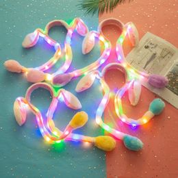 Luminous ear toy head with animated hat Moving ear hairpin gift