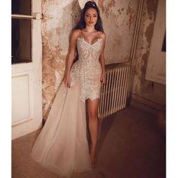 champagne prom dresses detachable skirt sweetheart neckline sheath lace evening dresses vestidos de fiesta sexy