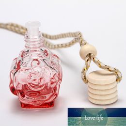 10pcs 10ml Rose Glass Refillable Car Fragrance For Perfume Hanging Empty Bottle Car Accessories