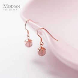 Pink Crystal Charm Drop Earrings Fashion 925 Sterling Silver Swing Elegant Dangle Earring For Women Fine Jewelry 210707