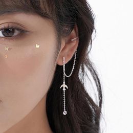 Stud Animal Bird Long Chain Earrings For Women Swallow Geometric Tassel Crystal Piercing Earring Party Jewelry Girl Gift