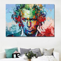 Colorful Portrait Oil Painting Printed On Canvas Spontaneous Realism Painting By Voka Wall Art Prints Poster For Living Room