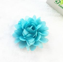 Children Flower Hair Accessories Kids Chiffon Headband Single Flower Solid Colour DIY Accessory Make Headband Hair Sticks Hair