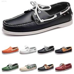 Leather Mens Shoes Twenty Running One+ British Style Black White Brown Green Yellow Red Fashion Outdoor Comfortable Breat 79