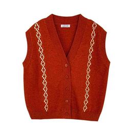 Spring Autumn Sleeveless Sweaters Women Casual V Neck Button Up Waistcoat Korean Short Cardigan Knitted 210525