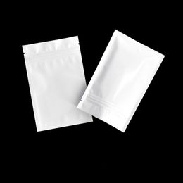 6x8 cm White Aluminium Foil Reusable Zipper Lock Food Storage Bag for Coffee Tea Powder Mylar Foil Self Sealing Package Pouches with Notch DH4984