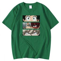 Oversized Vintage Man Tees Shirt Spring Summer T Shirt Anime My Hero Academia Eyes Print Clothes Casual Style Tees Shirts Male Y0809