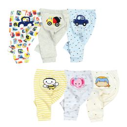 3/6 Pieces Baby Trousers Cotton Autumn Cartoon Animal Print Leggings Boys Girls Long Baby Pants 211028