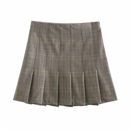 Women Plaid Pleated Skirts Kawaii High Waist A-line box pleat Mini Summer Harajuku Korean Japanese School Uniform 210520