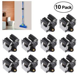 Other Garden Supplies 10PCS Broom Hanger Mop And Holder Organiser Grip Clips Wall Mounted Storage Rack With Screws (Black)