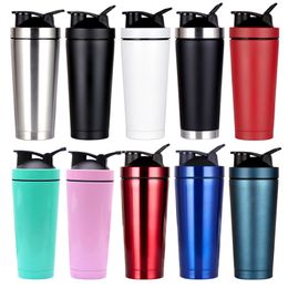 Protein Shaker Cup Stainless Steel Insulated Mug Water Bottle Outdoor Gym Training Drink Powder Milk Mixer Travel Portable Bottles WLL918