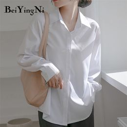 Spring Autumn Blouses Female Plain Vintage Harajuku Blusas Tops Women Korean Loose Casual Fashion Oversized Shirt 210506