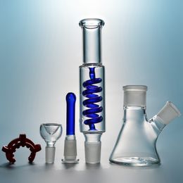 coiled tube UK - Freezable Hookahs 11 Inch 18mm Female Joint Condenser Coil Glass Bongs Diffused Downstem Dab Oil Rigs Build a Bong Beaker Bong Water Pipe ILL04-05 Straight Tube Bowl