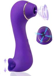 Clitoral Sucking Vibrator 2 in 1 G Spot Clit Licking Stimulator Tongue Vaginal Nipple Massager Oral Sex Toys for Women Couples 0216