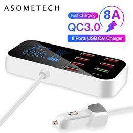 Quick Charge 3.0 40W 8 Ports Fast Phone QC 3.0 USB Type C Car Charger for Samsung Huawei Xiaomi iPhone