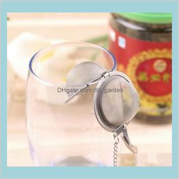 Coffee Drinkware Kitchen Dining Bar Home Garden 100Pcs Teaware Stainless Steel Mesh Infuser Strainer Sphere Locking Spice Tea Philtre F