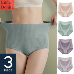 Panties with High Waist Underwear Cotton Briefs Women Cotton Panties Hip Lift Thin Breathable Sexy Lingerie 3 Pieces 211021
