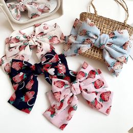 Bow Hairpins Chiffon Three Layers Bow Barrettes Oversized Hair Clip Strawberry Hairgrips Spring Hair Clip Butterfly Headdress