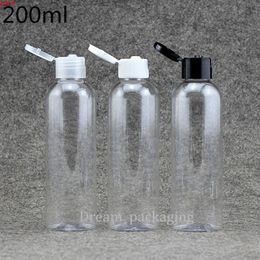 (30pcs/lot)200ml transparent shampoo plastic travel bottles with flip top cap,refillable packaging PET bottlesgoods