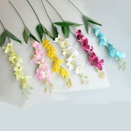 Simulation Orchid Artificial Flower Branch Wedding Decoration Bouquet Fake Flowers Home Living Room Display Photography Props