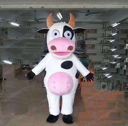 Halloween milk cow Mascot Costume High Quality Customise Cartoon Plush Anime theme character Adult Size Christmas Carnival fancy dress