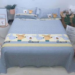 Cotton Traditional Fabric Household Sheets Textile Bedding Bed Sheet Bedspread Mattress Section Dust Cover( No Pillowcase )F0219 210420
