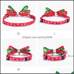 Other Dog Supplies Pet Home & Garden Bowknot Bell Christmas Series Pets Collars Cat Collar Products Plus Size Zza10101 Drop Delivery 2021 Ed