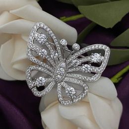 Designer Fashion 925 Sterling Silver Jewellery 5A Cubic Zirconia Party Brooch