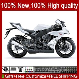 Body Kit For KAWASAKI NINJA ZX1000 C 1000CC ZX1000C 08-10 Bodywork 56No.124 ZX 10R ZX10 10 R 1000 CC ZX-10R Pearl White 2008 2009 2010 ZX10R 08 09 10 Motorcycle Fairing