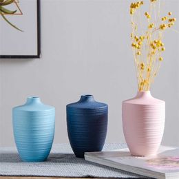Nordic Small Vase Simple Modern Ceramic Ornament Flower Decorative Porch Living Arrangements Table TV Cabinet 211215