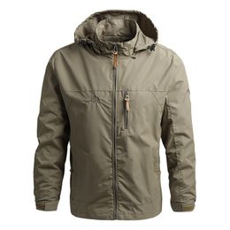 Men Waterproof Jackets Hooded Coats Male Outdoor Outwears Windbreaker Windproof Spring Autumn Jacket Fashion Clothing Coat 211029