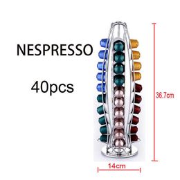 40 Cups Pods Rotating Rack Coffee Capsule Stand Nespresso Capsules Storage Shelve Organisation Holder