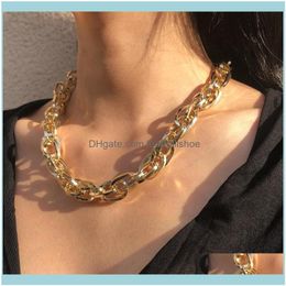 Necklaces & Pendants Jewelryvintage Exaggerated Big Choker Necklace For Women Punk Hip Hop Gold Colour Circle Chain Zinc Alloy Jewellery Gift C