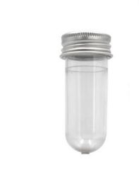 20ML 40ML PET Clear Plastic Empty Refillable Test Tube Bottle With Aluminum Caps Container For Sample Cosmetic Candy Mask Bath Salts