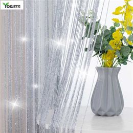 YokiSTG 300x260cm Shiny Tassel Stripe Curtain for Living Room Bedroom Divider Door Valance Divider Home Decoration Line Curtains 211203
