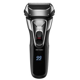 Professional shaver rechargeable powerful shaver for men 3D washable electric Razor wet dry face beard shaving machine P0817