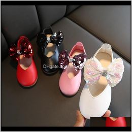Athletic Outdoor Baby Maternity Drop Delivery 2021 Spring Autumn Girls Sneakers Kids Girl Leather Bling Bow Tie Princess Baby Children Cute P