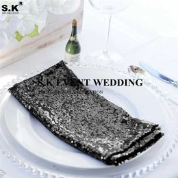 Sequin Linen Napkin Wedding Table Cloth Napkins For Banquet Event Decoration286Q